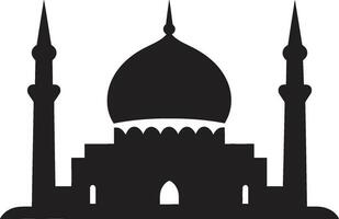 Sublime Symmetry Mosque Icon Design Celestial Center Emblematic Mosque Vector