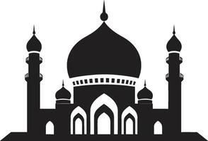 Divine Dimensions Iconic Mosque Vector Heavenly Horizon Emblematic Mosque Icon