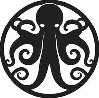 Inked Impressions Octopus Icon Vector Marine Mosaic Octopus Logo Design