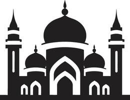 Sacred Symmetry Emblematic Mosque Icon Heavenly Arch Mosque Logo Vector Emblem