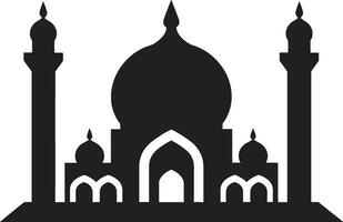 Sublime Sanctum Mosque Icon Design Celestial Columns Emblematic Mosque Vector