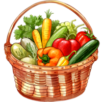 AI generated Basket of vegetable png