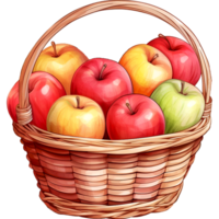 AI generated Basket of apples png