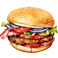 ai generado hamburguesa americano estilo con tocino png