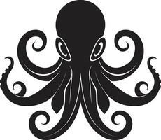 oceánico opulencia pulpo emblema diseño tinta ilusiones pulpo icono vector