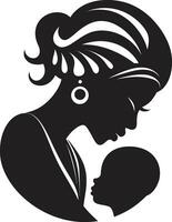 Infinite Affection Woman and Child Icon Endless Devotion Mothers Day Emblem vector