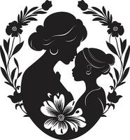 Nurturing Moments Logo of Motherhood Serene Support Mother and Child Design vector