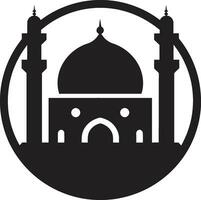 Tranquil Temples Mosque Icon Vector Serene Sanctuary Emblematic Mosque Icon