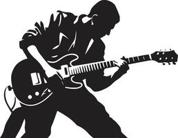 acústico himno músico emblema vector ritmo ensueño guitarrista icono vector