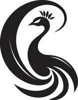 espectacular esplendor pavo real logo diseño felpa plumaje pavo real icónico emblema vector