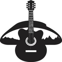 rítmico resonancia emblemático guitarra icono rasgueo serenidad vector guitarra logo