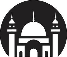 Sanctified Serenity Mosque Icon Vector Divine Dwelling Emblematic Mosque Icon