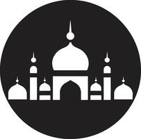 Sanctified Structure Mosque Icon Vector Divine Domain Emblematic Mosque Icon