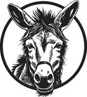 Stubborn Strength Donkey Emblem Design Enduring Elegance Iconic Donkey Vector