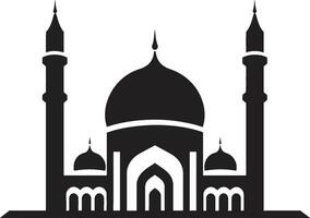 Celestial Citadel Emblematic Mosque Design Sanctified Structure Mosque Icon Vector