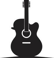 Harmonic Horizon Guitar Emblem Design Strumming Symphony Guitar Iconic Emblem vector