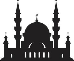 Minaret Majesty Emblematic Mosque Logo Divine Design Iconic Mosque Vector