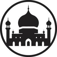 Sublime Symmetry Mosque Icon Design Celestial Center Emblematic Mosque Vector
