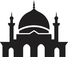 Sanctified Serenity Mosque Icon Vector Divine Dwelling Emblematic Mosque Icon