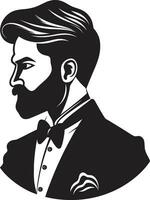 Iconic Ethereal Logo of Groom Timeless Tradition Wedding Man Icon vector