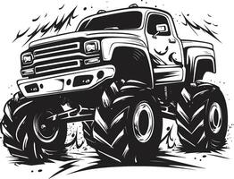 Beastly Rides Monster Truck Logo Rampage Wheels Iconic Truck Design vector