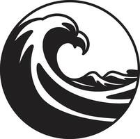 Coastal Curve Water Wave Emblem Design Flowing Form Minimalist Wave Icon Vector