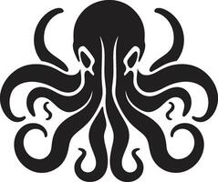 Submerged Style Emblematic Icon Cephalopod Creativity Logo Vector Icon