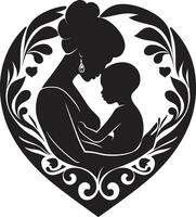 Nurturing Moments Logo of Motherhood Serene Support Mother and Child Design vector