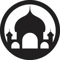 Sublime Symmetry Mosque Icon Design Celestial Center Emblematic Mosque Vector