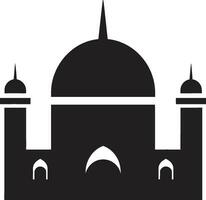 celestial horizonte emblemático mezquita icono fiel marco de referencia mezquita logo vector
