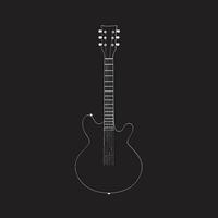 ecos de elegancia guitarra logo vector gráfico diapasón florecer guitarra emblema diseño icono