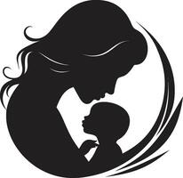 materno amor mujer y niño logo infinito afecto emblemático maternidad vector