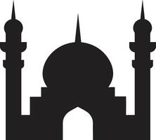 Sacred Symmetry Emblematic Mosque Icon Spiritual Refuge Mosque Logo Vector