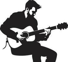 Fretboard Fantasia Guitarist Emblem Design Acoustic Aria Musician Vector Design