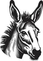 Noble Nag Emblematic Design Pack Animal Pride Donkey Icon Vector