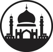 Spiritual Spire Mosque Logo Vector Hallowed Heights Iconic Mosque Emblem