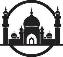 Minaret Majesty Mosque Icon Vector Mosque of Tranquility Emblematic Design