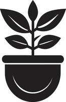 Photosynthetic Pride Plant Logo Design Natures Palette Emblematic Plant Icon vector