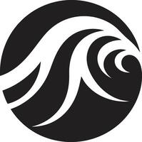 Cresting Current Minimalist Wave Emblem Design Liquid Lineage Water Wave Icon Vector