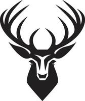 Majestic Antlers Deer Head Emblem Vector Design Graceful Wilderness Deer Head Vector Icon