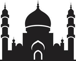 espiritual refugio icónico mezquita emblema florido oasis mezquita vector diseño