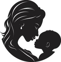 interminable devoción emblemático madre y niño sentido armonía logo vector icono