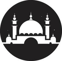 Tranquil Temples Mosque Icon Vector Serene Sanctuary Emblematic Mosque Icon