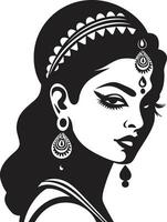 Enchanting Dulhan Iconic Bride Vector Regal Rajkumari Indian Wedding Emblem