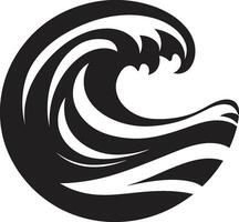 Dynamic Drift Water Wave Icon Vector Crest Cascade Minimalist Wave Logo Design