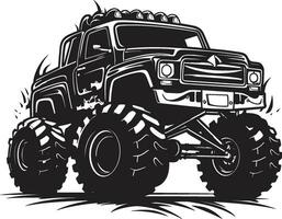 Savage Speedster Monster Truck Emblem Giant Grunt Truck Logo Vector