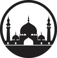 Tranquil Towers Mosque Icon Vector Serene Structure Emblematic Mosque Icon