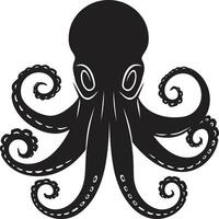 Mystical Mantle Octopus Logo Design Subaquatic Serenity Emblematic Icon vector