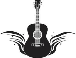 Fretboard Flourish Guitar Logo Vector Melodic Muse Iconic Guitar Emblem