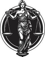 Scales Sovereignty Lady of Justice Emblem Ethical Equity Justice Lady Icon vector